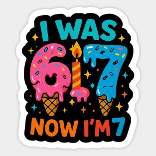 I Was 6 Ice Cream Birthday Design Sticker